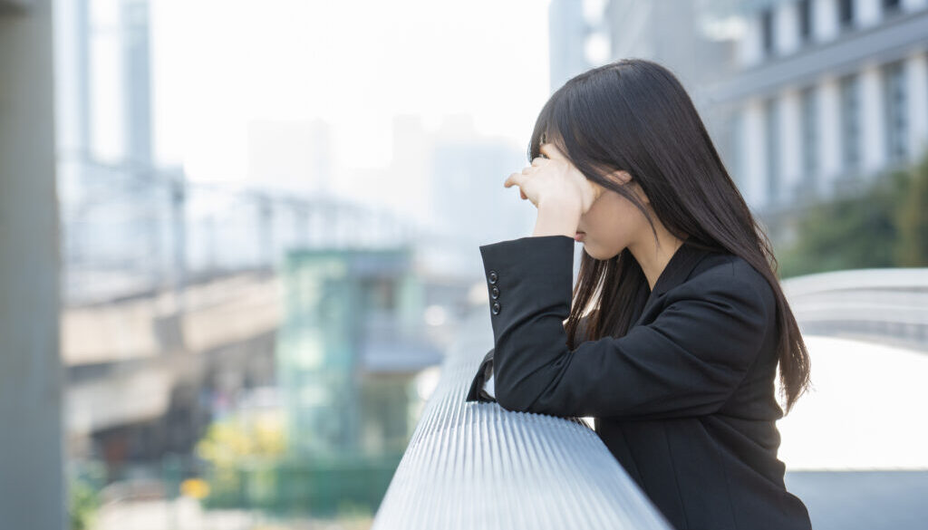 Japanese woman worried about work