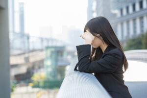 Japanese woman worried about work